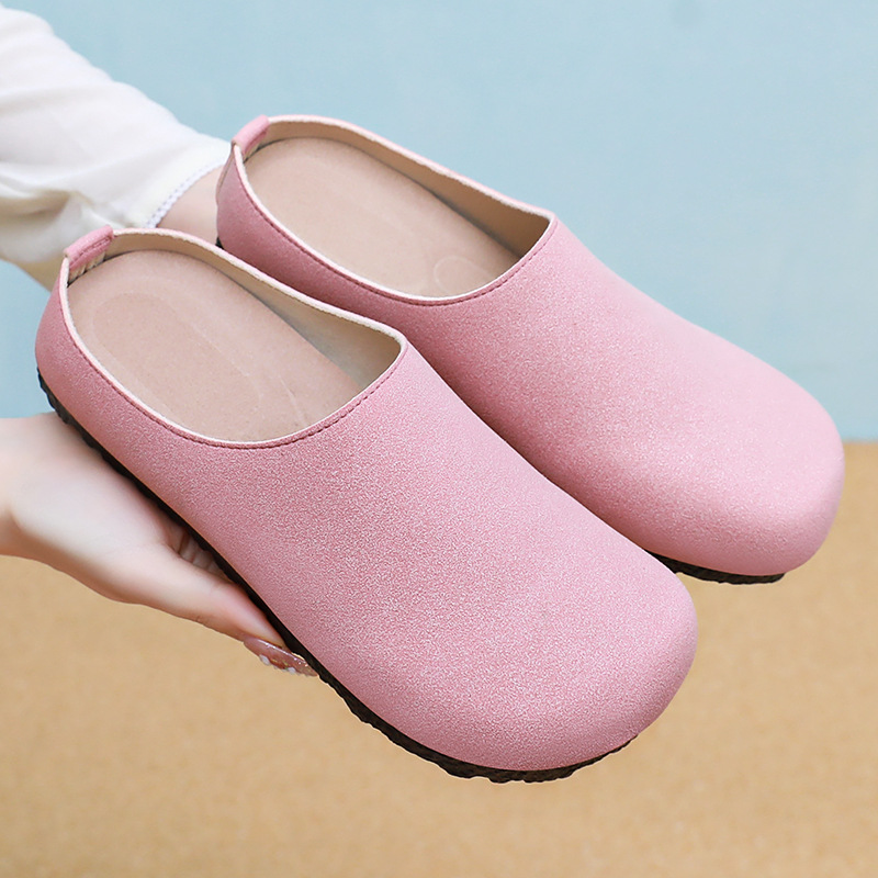 Slippers Women's autumn new style one-foot casual shoes cross-border wholesale shallow-mouthed lazy shoes soft-soled not tiring to the feet mom shoes full figure