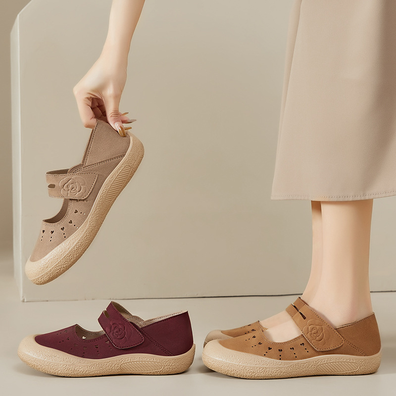 New versatile and casual clogs for women, shallow Velcro sandals, breathable and non-smelly, soft-soled shoes for mom Specification drawing