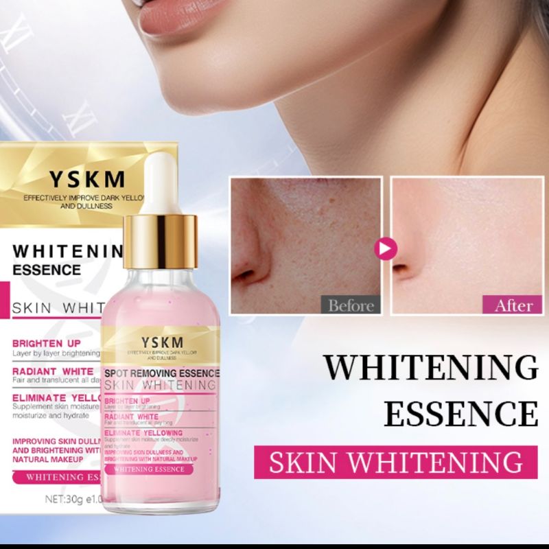 YSKM Spot-removing and Whitening Essence brightens and whitens the skin in layers, improves dull and yellowish complexion, hydrates and moisturizes, and refines the skin. It provides a long-lasting, bright and natural makeup effect, and brightens the skin base