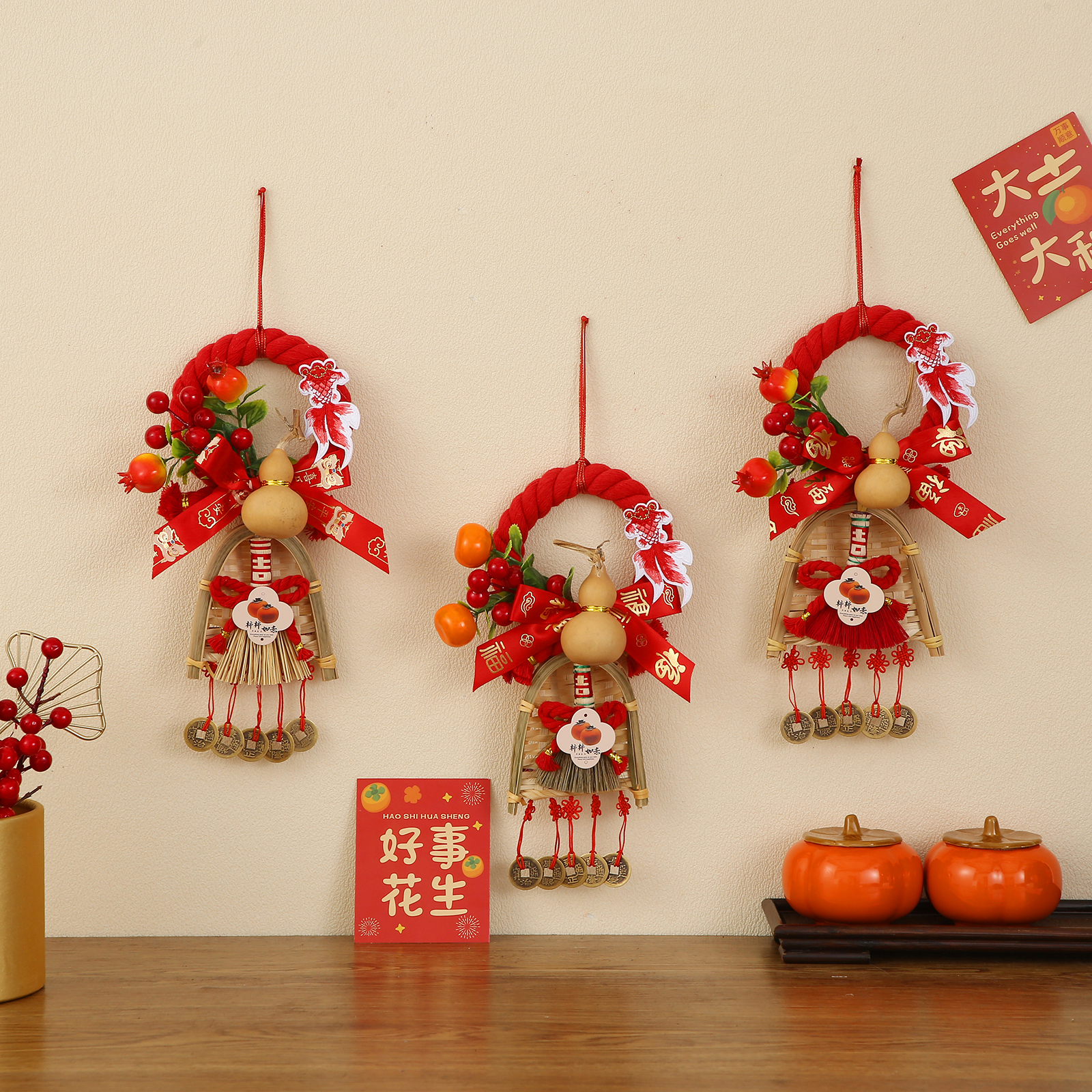 Zhu Gong Cultural Products, Chinese-made knot decorations, hand-woven ropes, Chinese knot pendants, multiple options available, festive items, festive Chinese knot pendants, festive Chinese knot rope art, Chinese knots, festive Chinese knot pendants detail image 7