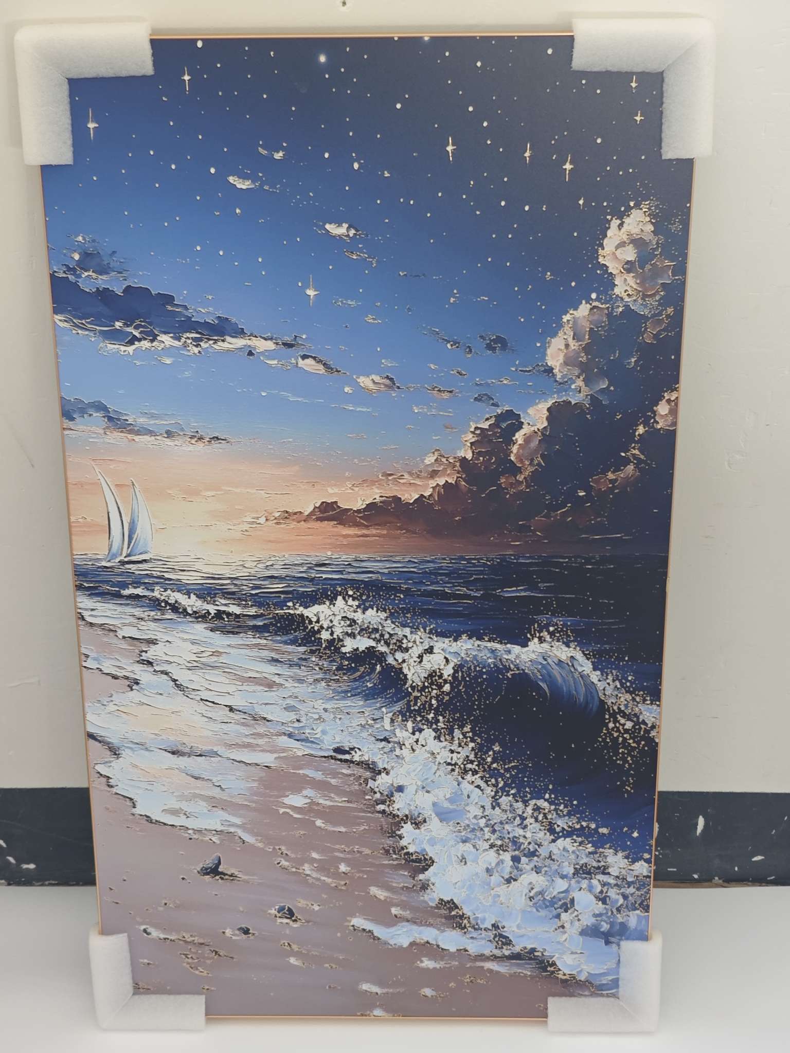 晶瓷画钻石画沙发肌理画相框细节图