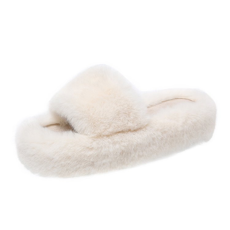 In the autumn and winter of 2025, there are Korean Instagram-friendly anti-slip thick-soled large-sized cotton slippers for women to wear outside Item Picture