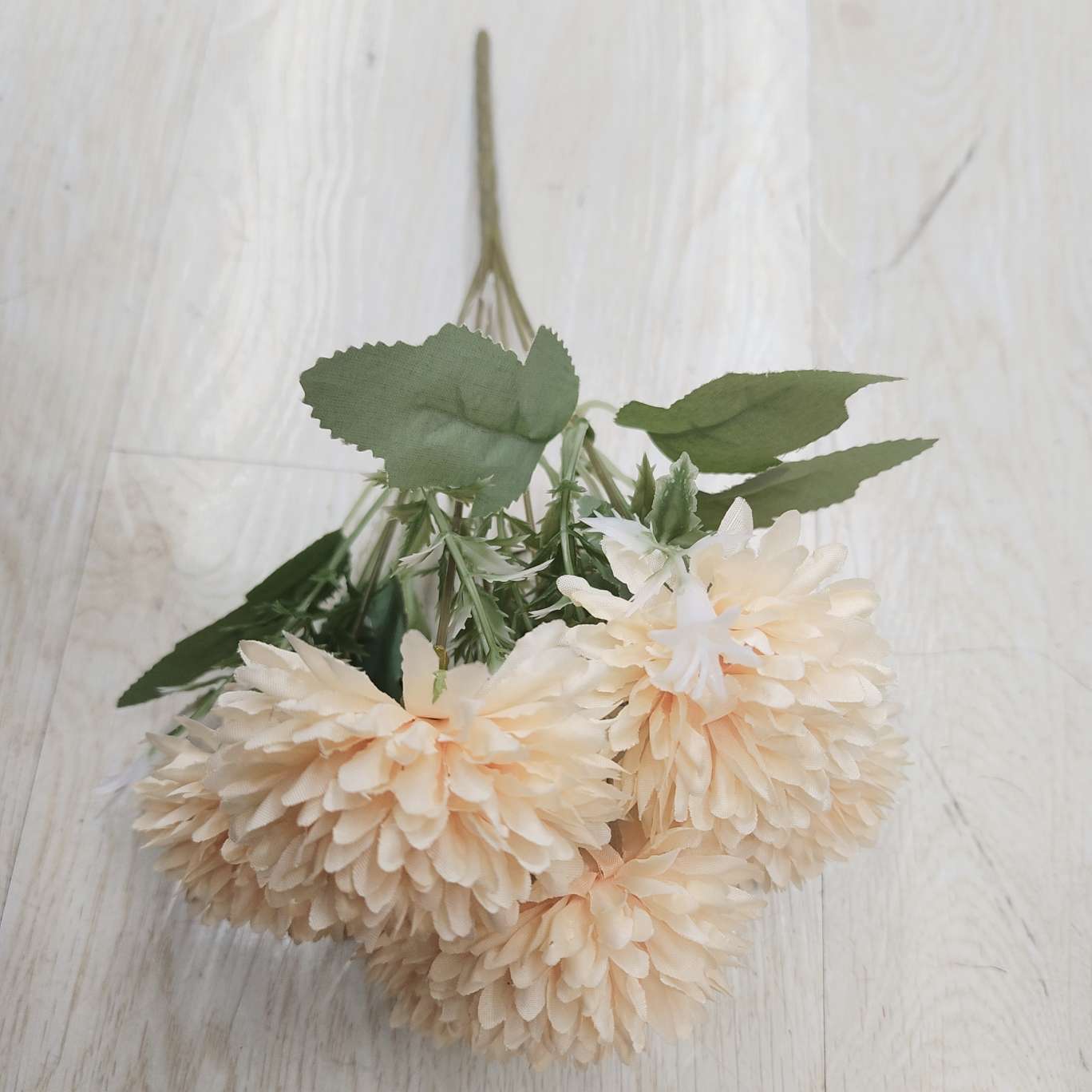 6-head prickly ball simulation handicraft gift, Spring Garden plastic flower silicone artificial flower small bouquet detail image 2