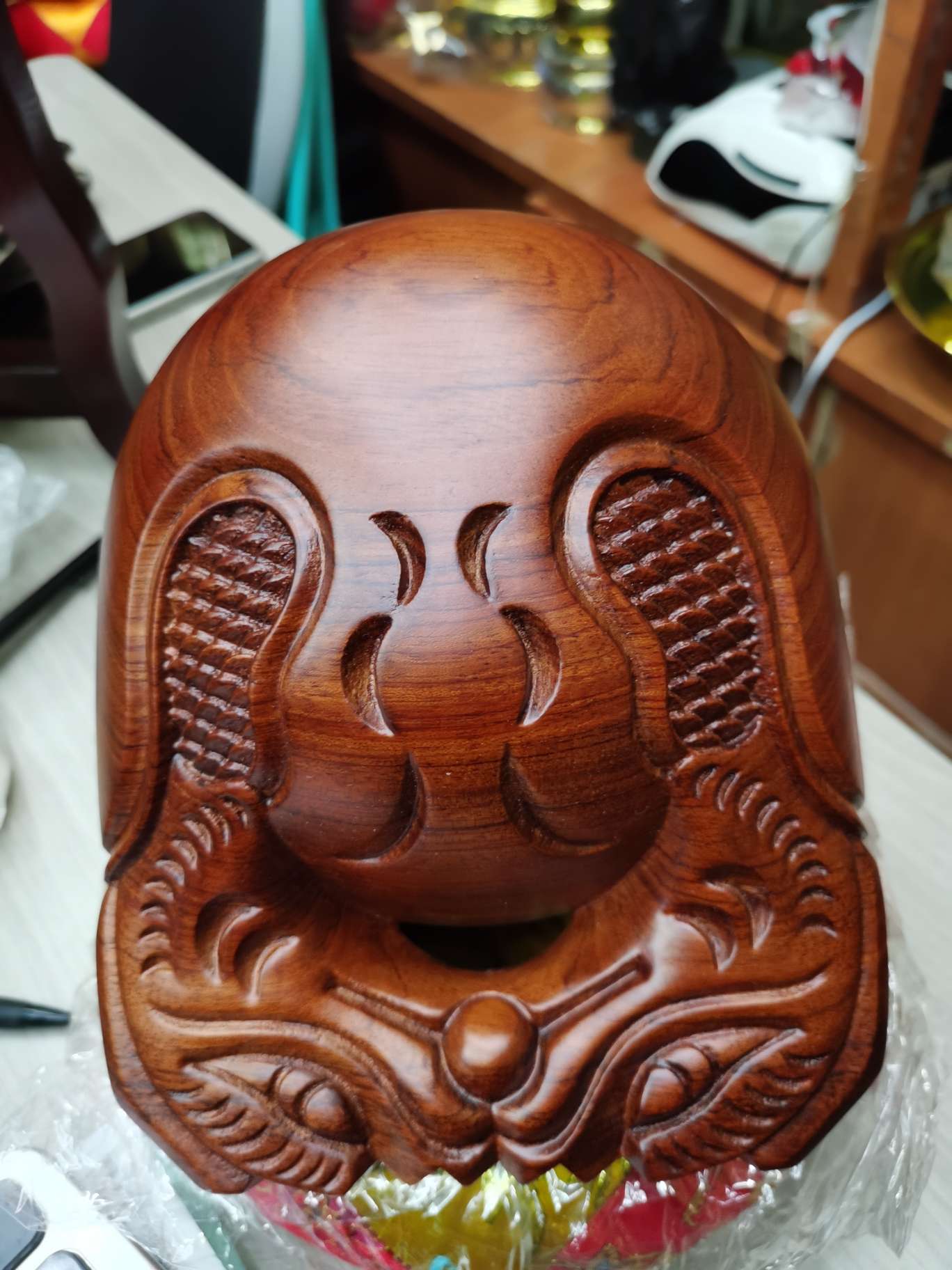 花梨木，大木鱼，8寸