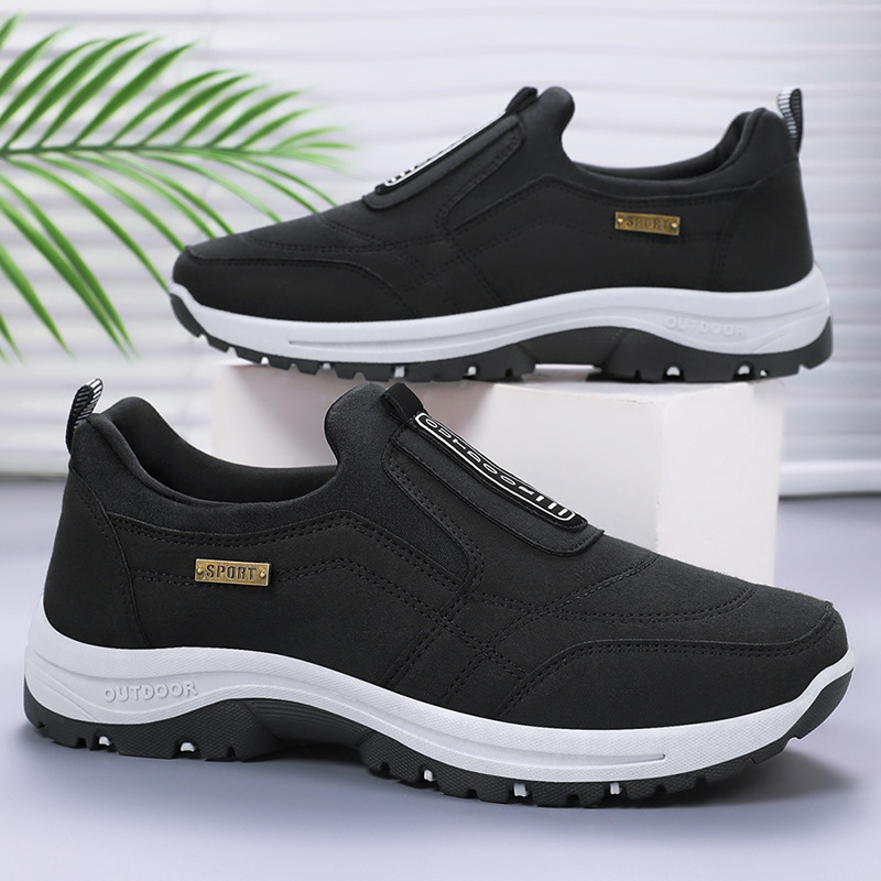 Men's shoes 2025 autumn new cross-border distribution solid color versatile single shoes, hiking shoes, soft-soled Korean-style casual walking shoes full figure