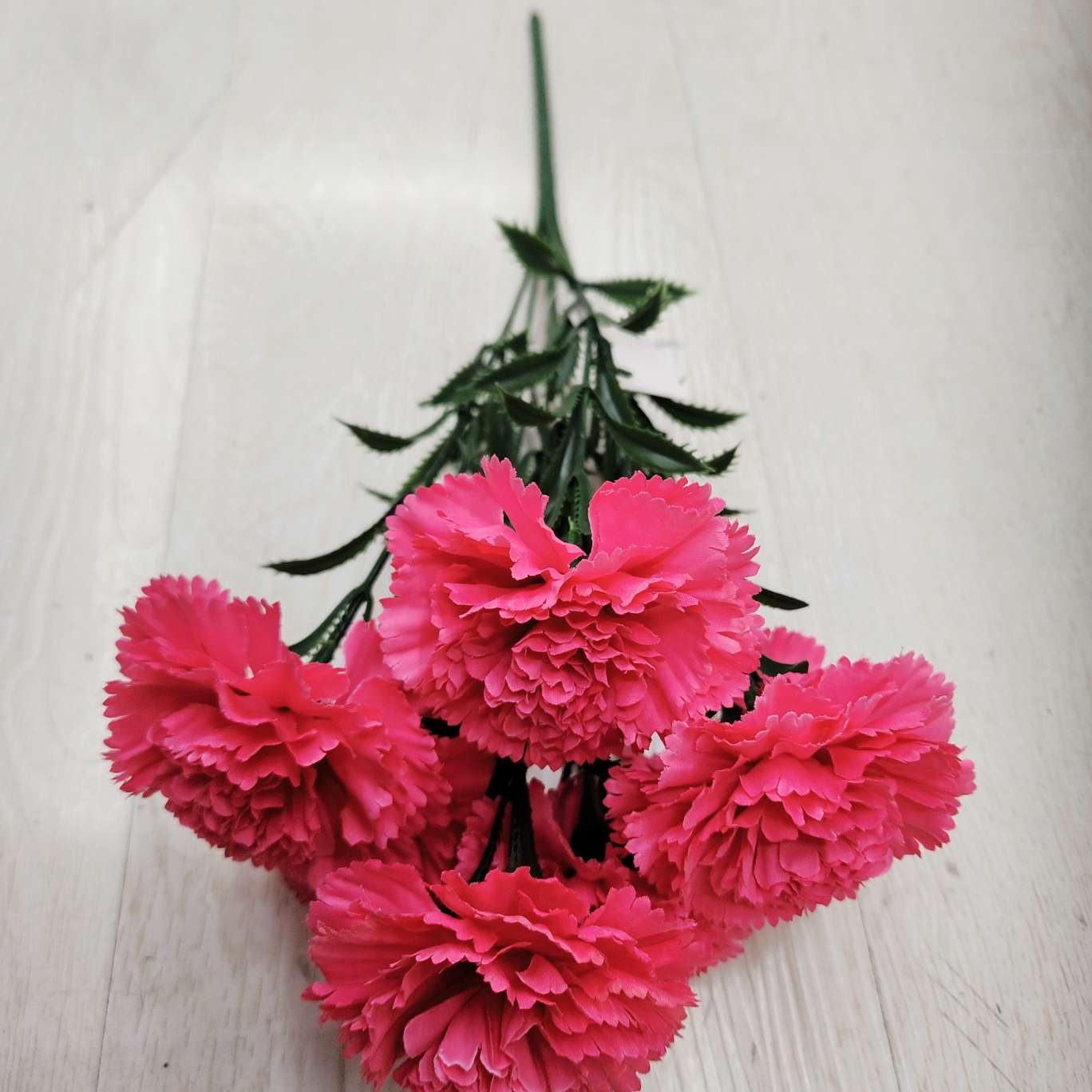 7-head woolen fabric carnation office simulation garden rose pole torch carnival night guide, electroplated crochet bouquet decoration Specification image