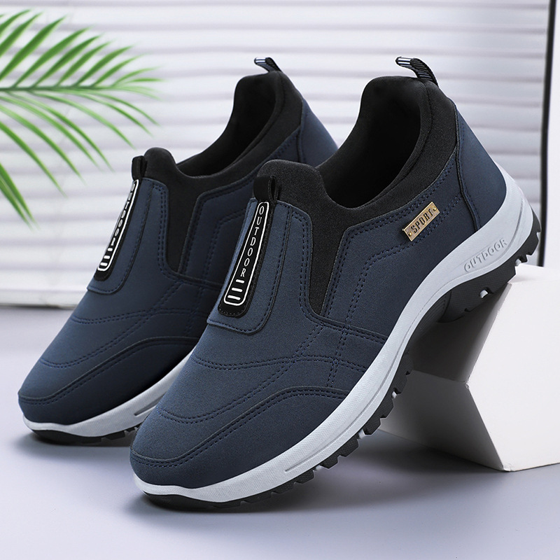 Men's shoes 2025 autumn new cross-border distribution solid color versatile single shoes, hiking shoes, soft-soled Korean-style casual walking shoes Specification drawing