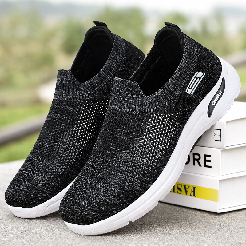 Men's shoes wholesale 2025 new men's shoes, spring and autumn casual shoes, breathable mesh shoes, perforated mesh shoes, trendy brand full figure