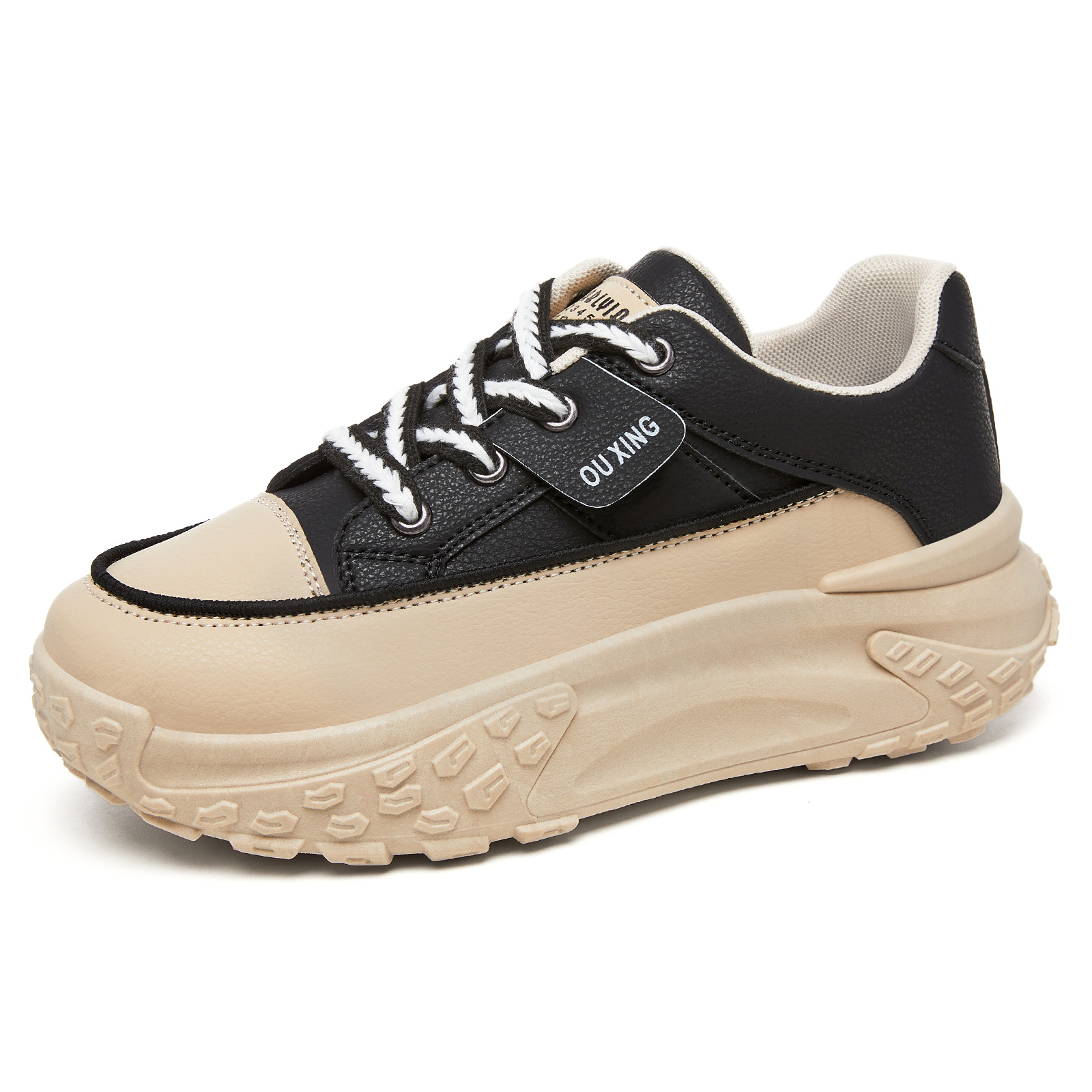 Women's shoes versatile, new fashionable and trendy thick-soled shoes, one-piece delivery, lace-up casual shoes, insole height-increasing single shoes Item Picture