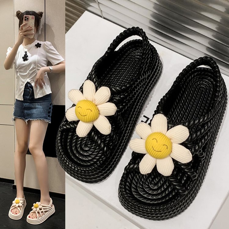 Summer's new women's sandals with hollowed-out EVA Roman shoes, open-toe sponge soles, mid-heel thick-soled and soft-soled women's sandals details Picture