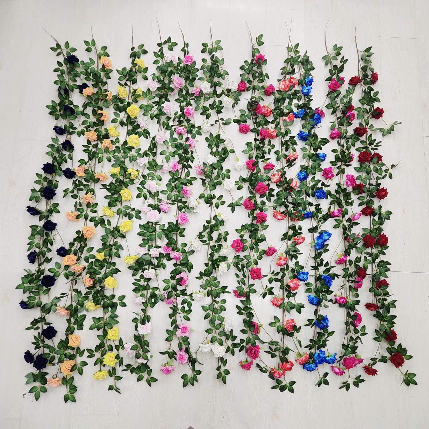Simulated handicrafts and gifts, spring garden plastic flowers, silicone artificial petals, simulated roses, vines detail image 2