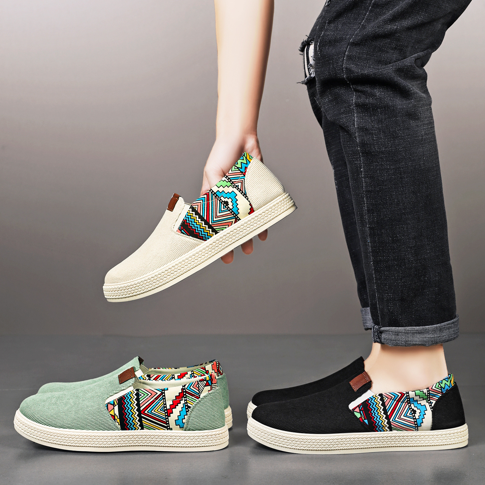 Men's shoes 2025 new style, old Beijing cloth shoes, fashionable and versatile, breathable and soft-soled, dad shoes sent by us Specification drawing
