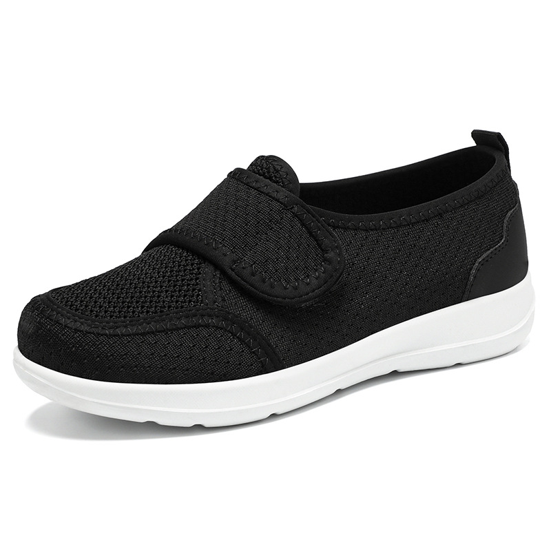 New women's shoes, casual shoes, fei-woven breathable mesh shoes, lightweight Velcro mom shoes, versatile single shoes consignment Item Picture