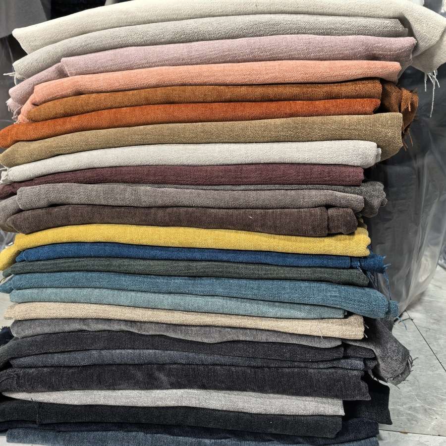 Double-sided colored woven Chenille fabric sofa and pillow fabric manufacturer, high-end composite fabric thickened solid color Item Picture