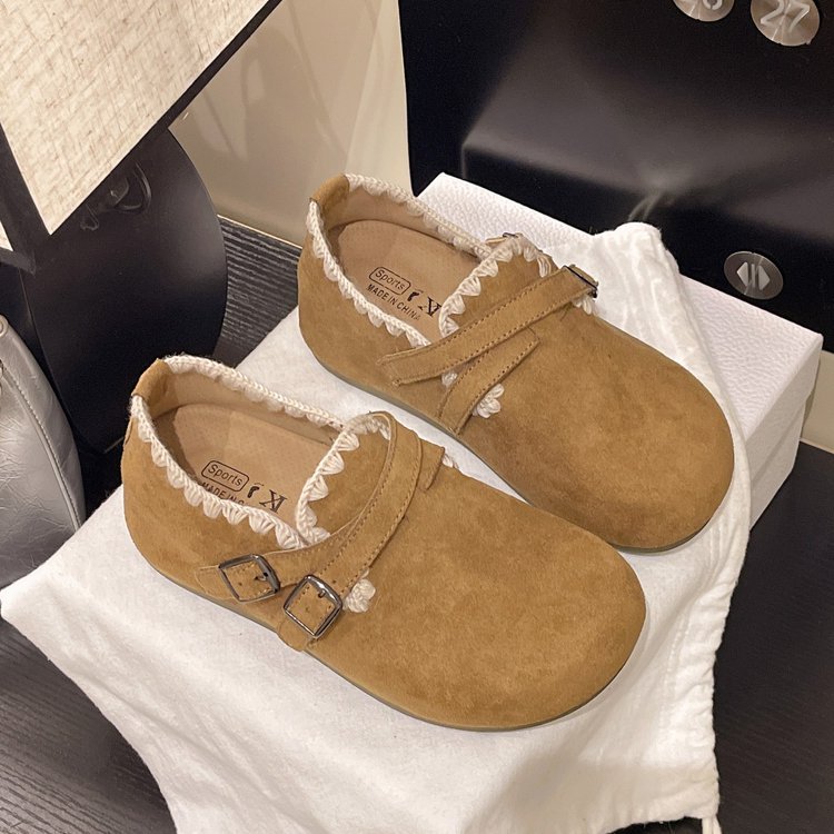 2025 Autumn New versatile Birken shoes, forest-style embroidered metal buckle insole height-increasing flip-flops for women Item Picture