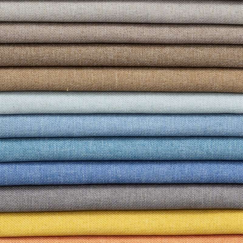 Factory stock of imitation linen sofa fabric, throw pillow and cushion fabric wholesale, soft and hard bags, all-polyester plain weave fabric Application Scenario