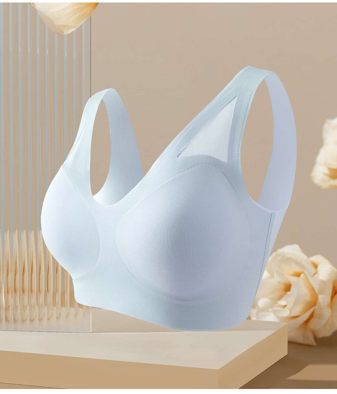 Three-row button ice silk underwear with seamless and nude feel undefined
