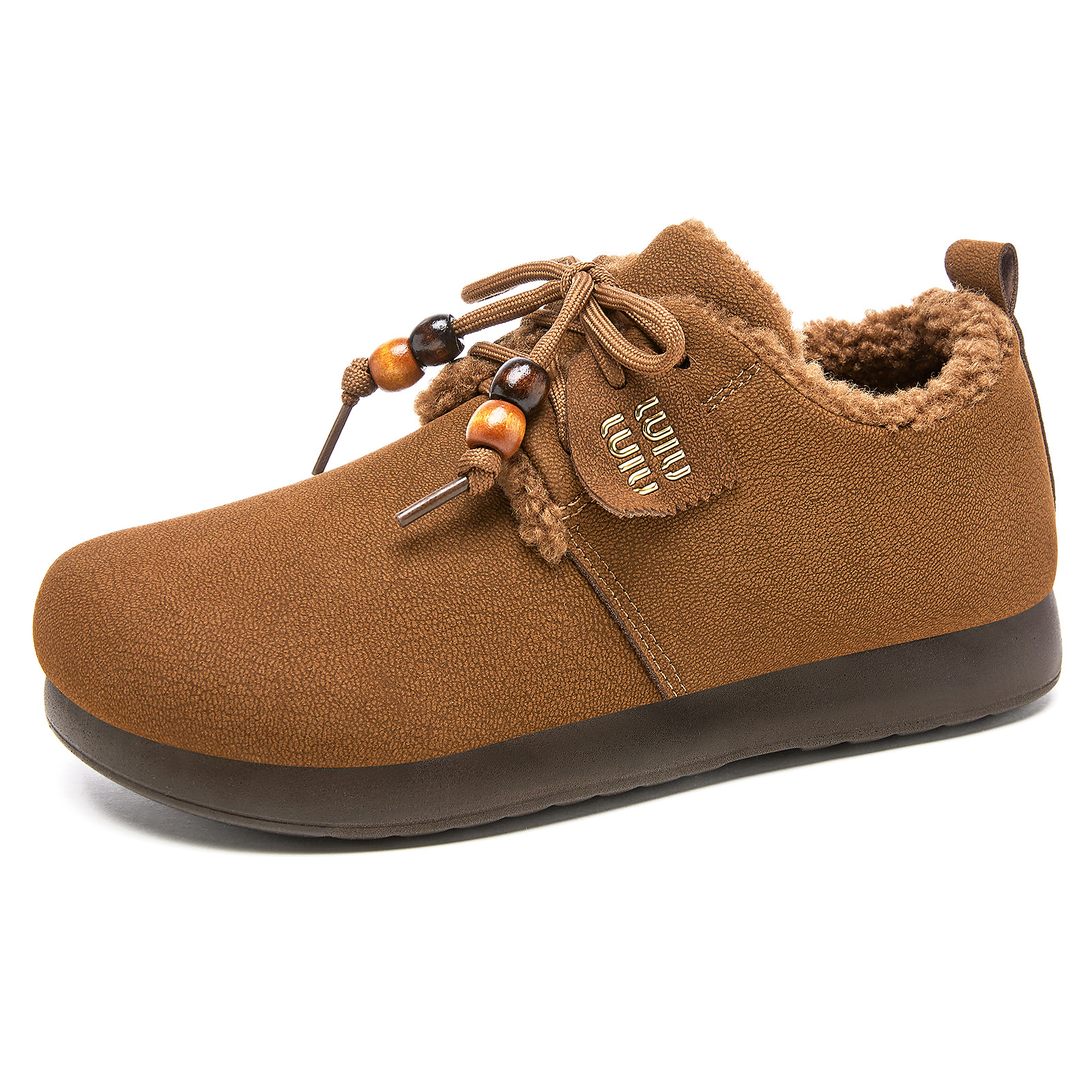 New winter cotton shoes for women, versatile fleece and thickened snow boots, fashionable Boken cotton shoes, cross-border consignment for mom cotton shoes Item Picture