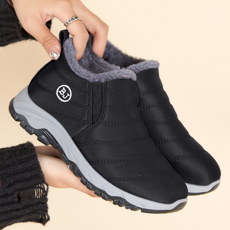 Cotton shoes 2024 winter new style cotton boots one-piece consignment, couple warm snow boots, middle-aged and elderly fleece and thickened ankle boots Specification drawing