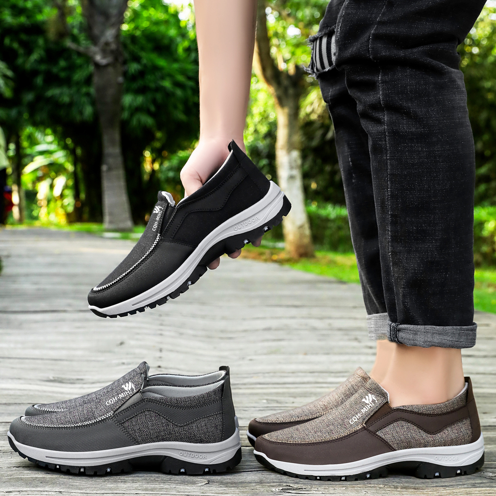 Men's shoes, autumn anti-slip old Beijing cloth shoes, middle-aged and elderly walking shoes, breathable and versatile, one foot on dad's shoes Application Scenario