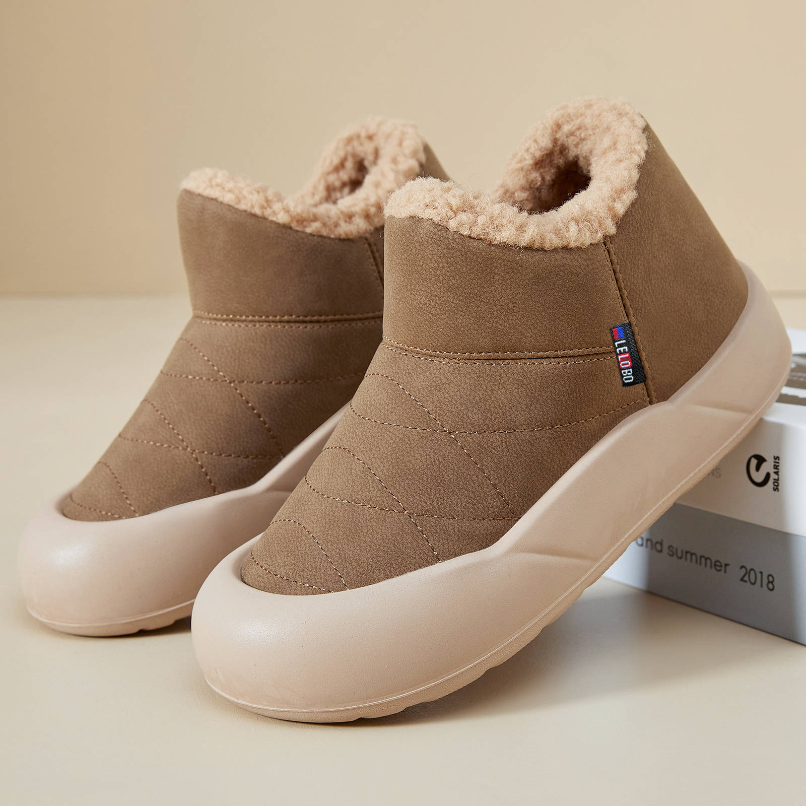 New winter cotton shoes for women, with added fleece and thickened, casual one-foot snow boots, versatile, warm and waterproof cotton boots for delivery Specification drawing