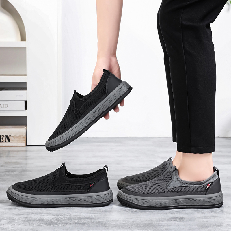 Men's shoe Network's autumn new solid color versatile single shoes, breathable, soft-soled, non-smelly, lightweight and casual shoes, cross-border wholesale Specification drawing