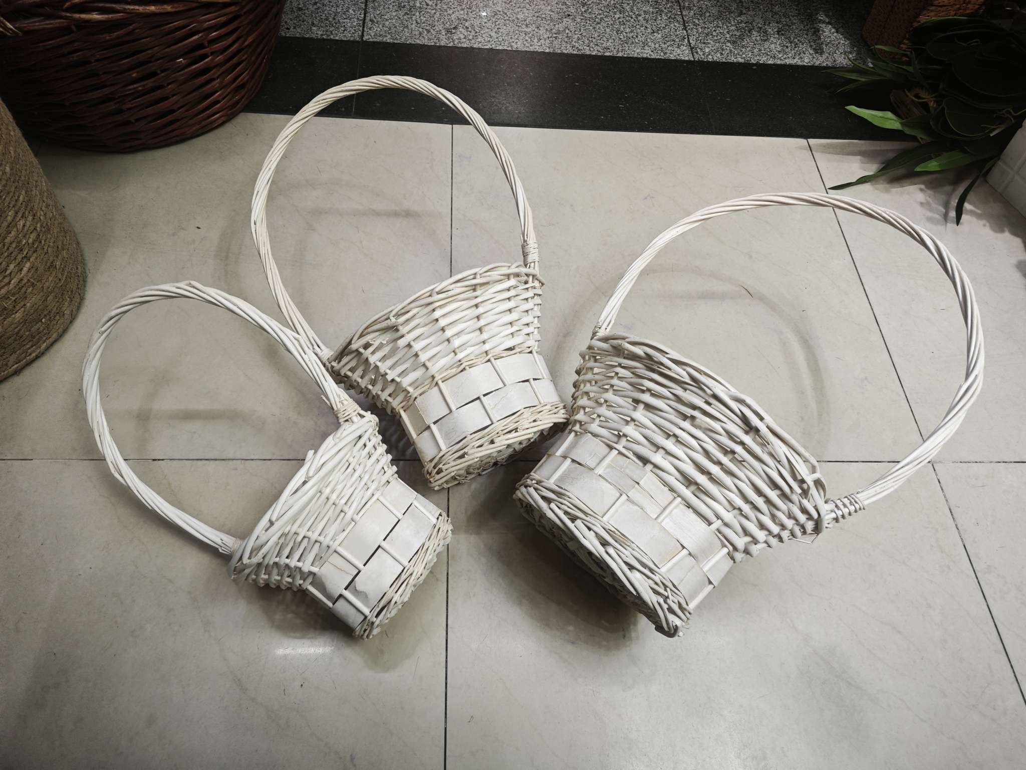 植物工艺品编织花篮餐巾圈藤编百货一盆花手工艺品礼品装饰品编织花篮细节图