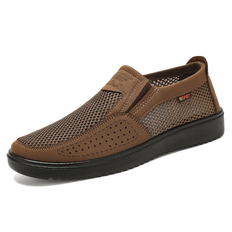 Old Beijing cloth shoes men 's mesh breathable soft sole casual shoes dad shoes summer cross-border distribution lightweight men' s shoes ‌ Item Picture