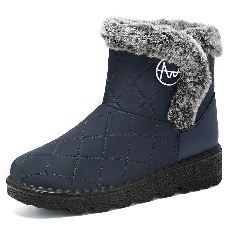 New cross-border delivery of snow boots for women in autumn and winter, polyurethane mid-calf cotton shoes for women with fleece and thickened warmth Item Picture