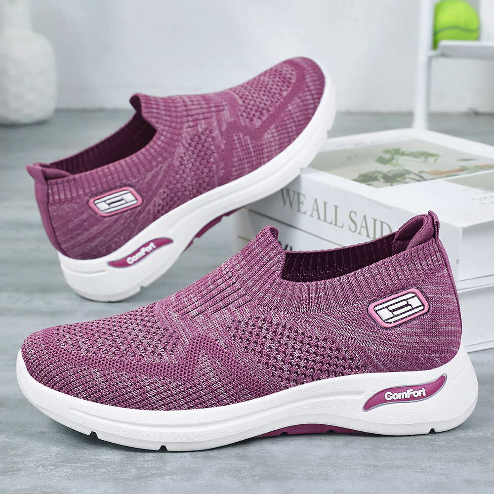 Women's Shoes 2025 Autumn new style single shoes, soft-soled lazy shoes, cross-border wholesale, casual and breathable mom shoes full figure