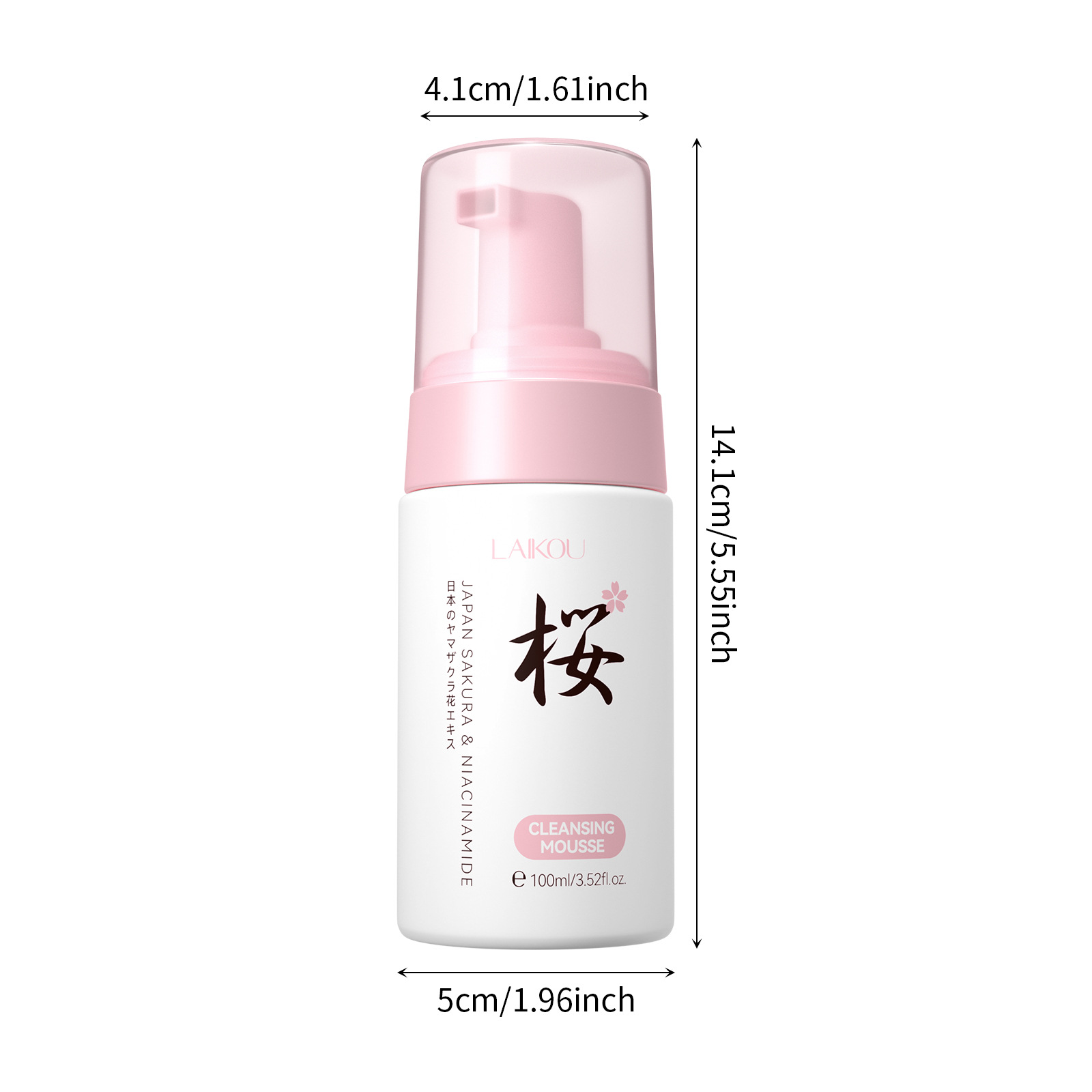 Cross-border Laiko Sakura Nicotinamide Malay Series Cleansing Mousse 100ml, fully English packaging for export, in stock Item Picture