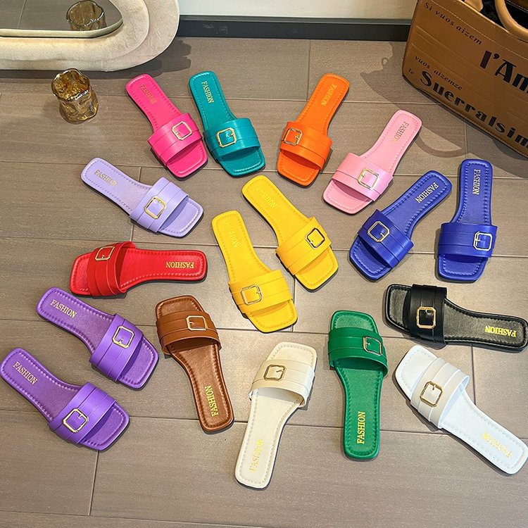 Spring 2025 Fashion, niche and versatile ins beach shoes, trendy flat slippers for bathing, home and outdoor wear Specification drawing