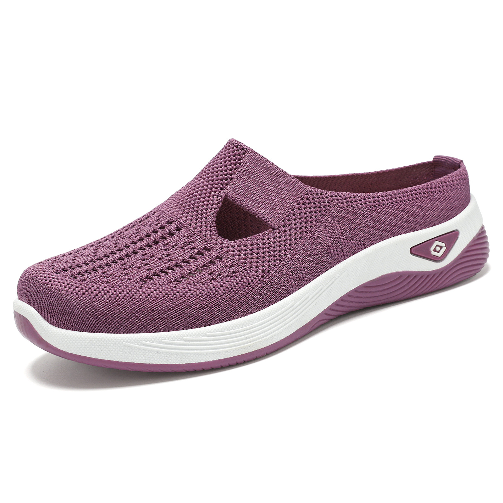 Half-drag women's shoes, versatile casual shoes, cross-border breathable flip-flops, one-step lazy shoes, mesh soft-soled single shoes for women Item Picture