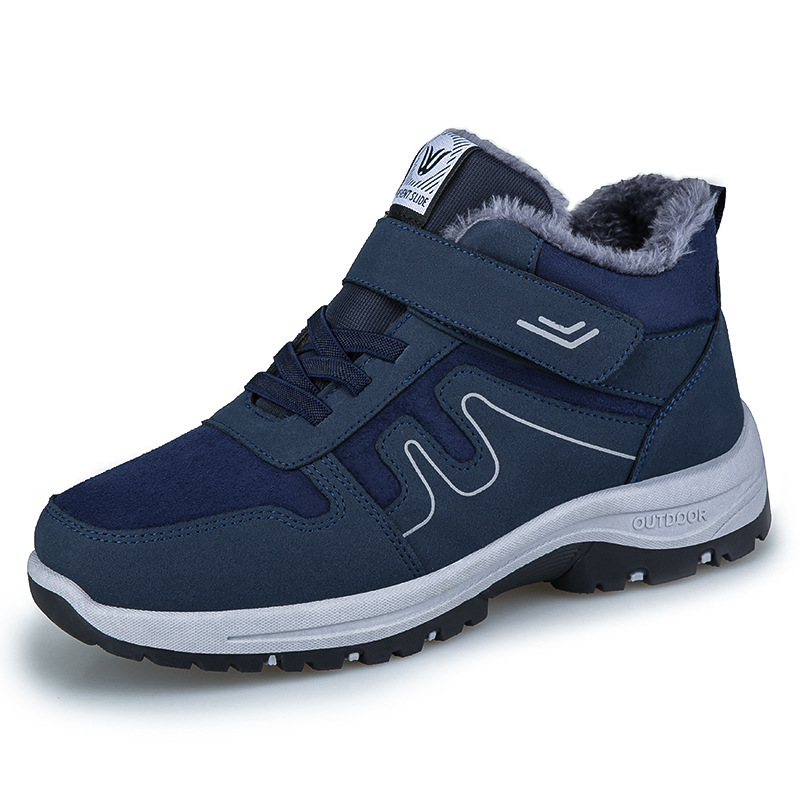 Men's cotton shoes 2025 winter new cross-border wholesale men's and women's high-top warm, fleece and thickened Velcro snow boots Item Picture