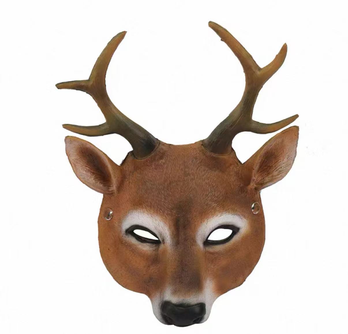 麋鹿面具儿童舞台表演动物造型可爱卡通玩具小鹿头套全脸
