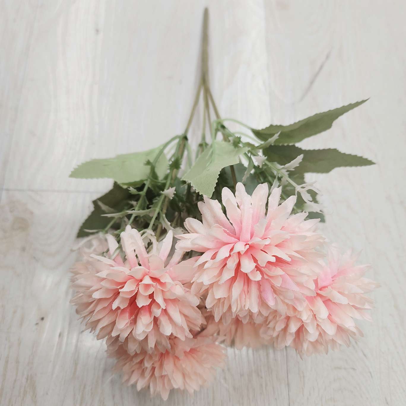 6-head prickly ball simulation handicraft gift, Spring Garden plastic flower silicone artificial flower small bouquet detail image 4