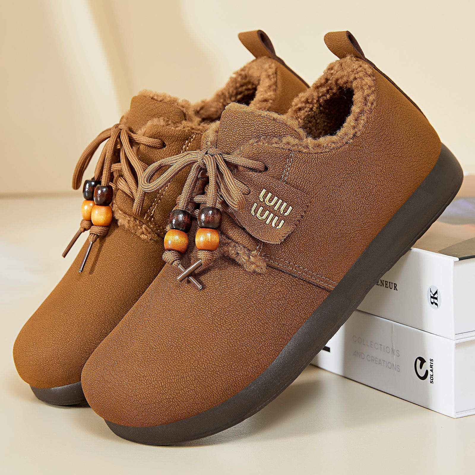 New winter cotton shoes for women, versatile, fleece and thickened snow boots, fashionable and casual cotton shoes, cross-border consignment for mom cotton shoes details Picture