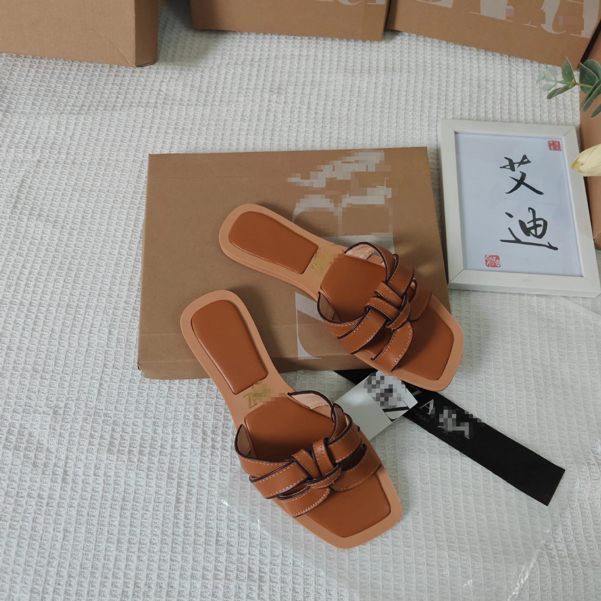 New European and American ZA original order export large size women's flat sandals wholesale Ladies fashion slipper Application Scenario
