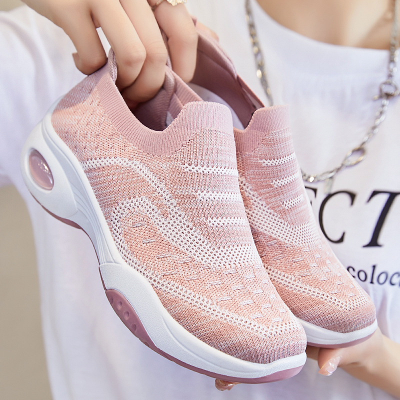 Women's shoes 2025 Women's Shoes Soft-soled air-cushioned shoes breathable casual sports shoes Women's anti-slip low-heeled anti-slip shoes full figure