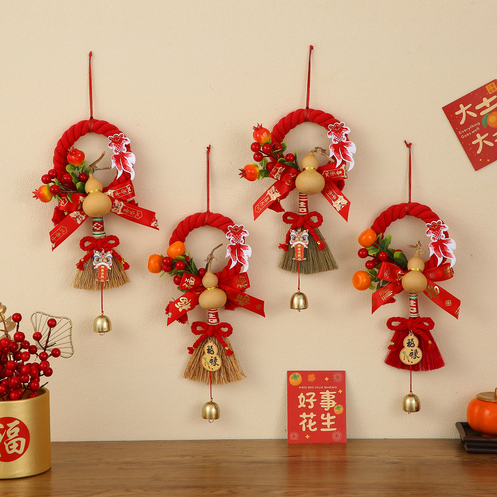 Zhu Gong Cultural Products, Chinese-made knot decorations, hand-woven ropes, Chinese knot pendants, multi-color festive items, festive Chinese knot pendants, festive rope art, rope art, Chinese knot festive items, festive Chinese knot pendants Item Picture