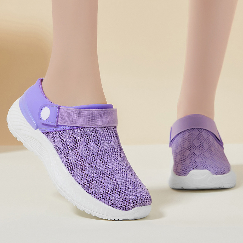 Summer breathable slippers for women, soft soles for lazy people, one-step mom shoes, cross-border wholesale casual shoes, single shoes Specification drawing