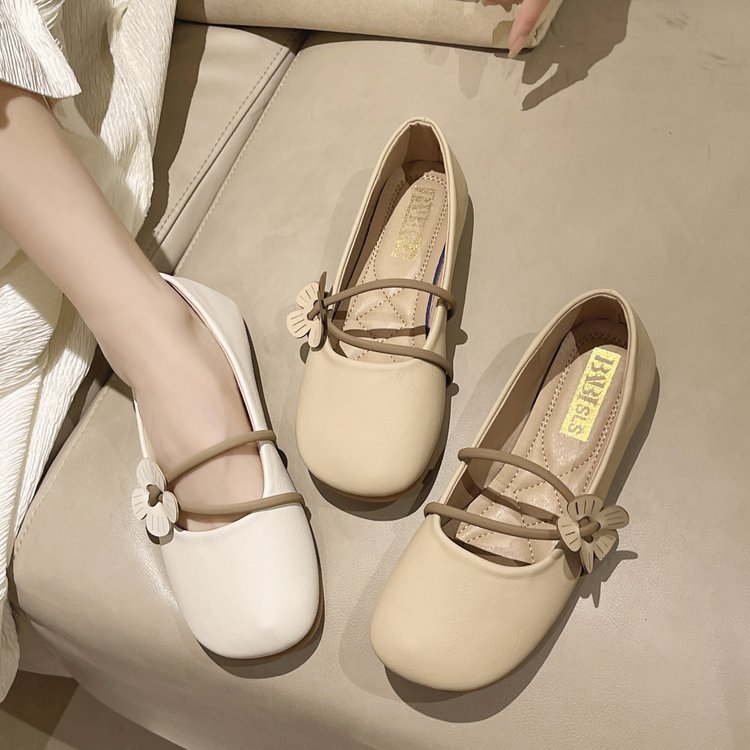 Fashionable, niche and gentle fairy style 2025 Spring/Autumn new small leather shoes, flat and versatile, single shoes for women Specification drawing
