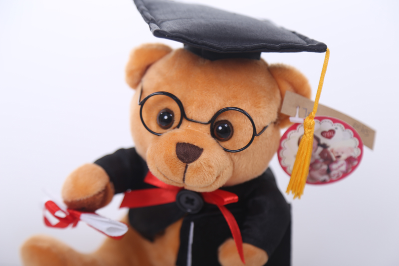 欧美跨境毛绒儿童玩具坐熊博士熊毕业熊公仔可定制LOGO详情7