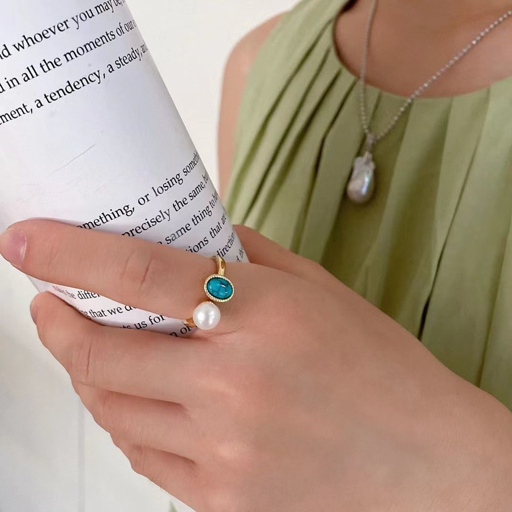 A fresh and adjustable ring with a feminine charm, exquisite new Chinese style, versatile and fashionable ring, anniversary gift, pearl necklace, jewelry necklace detail image 8