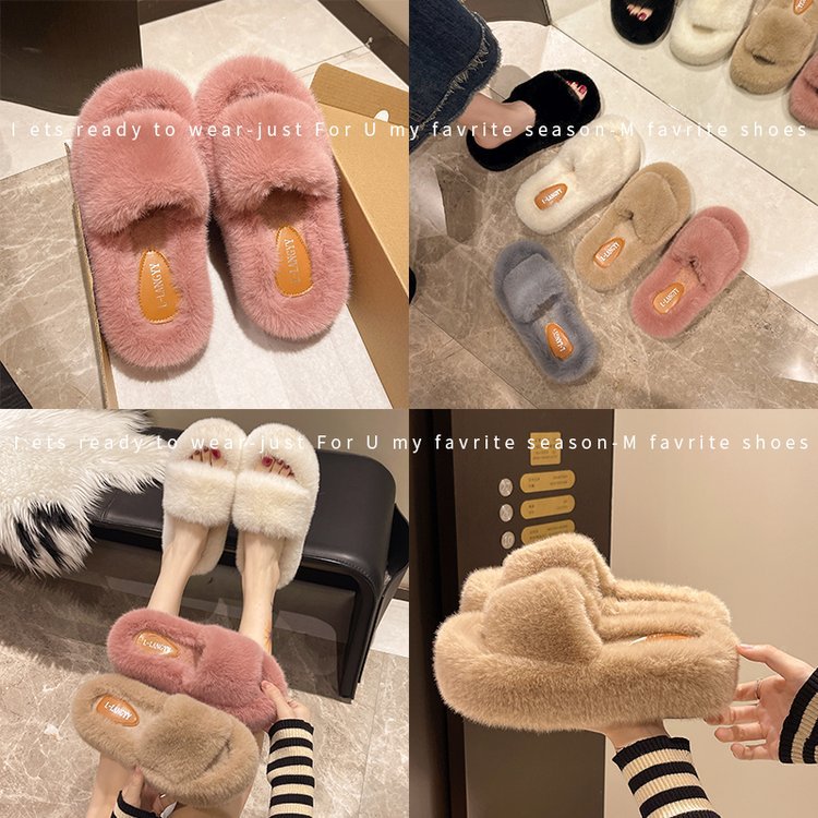 The new thick-soled, one-shoulder, and popular cotton slippers for pregnant women in the 2025 autumn and winter season Specification drawing