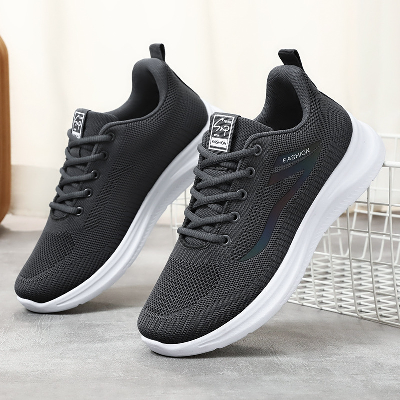 wish cross-border wholesale and distribution of new breathable and comfortable running shoes for autumn, Korean version casual sports shoes for men Specification drawing