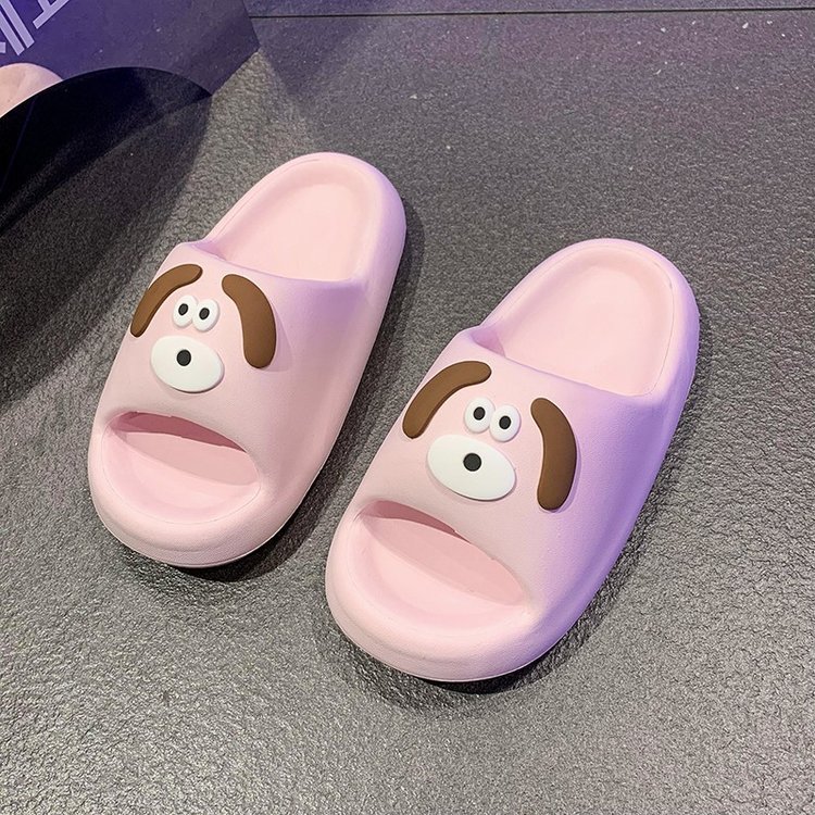 Cartoon dog home slippers for women, new summer style, cute soft-soled EVA with a feeling of stepping on feces, student cool slippers wholesale details Picture