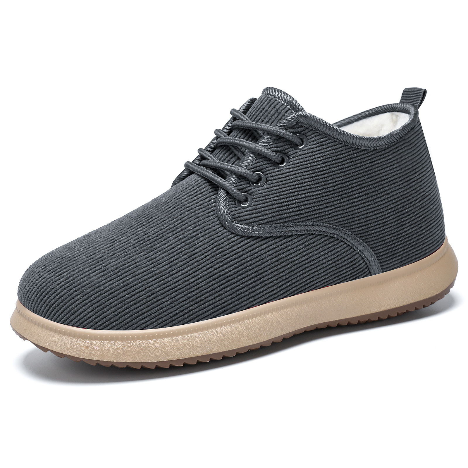 New thickened, warm, cool, casual and versatile lace-up cotton boots for men in winter. We offer cotton shoe delivery services for middle-aged and elderly couples Item Picture