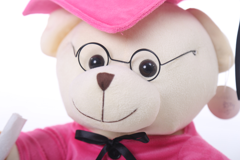 欧美跨境毛绒儿童玩具坐熊博士熊毕业熊公仔可定制LOGO详情2
