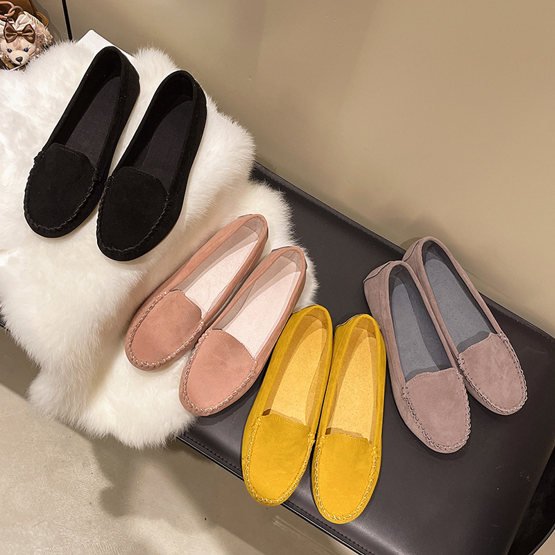 For the summer of 2025, 35-43 large size single shoes for moms, nurse shoes, lazy people, one-foot flat casual bean women's shoes for export Specification drawing